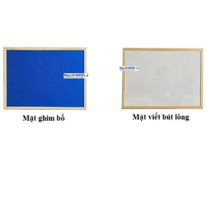 Bảng treo tường 2 mặt ghim vải bố và mặt viết bút lông BAVICO 60x100cm