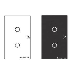 Công tắc cảm ứng hẹn giờ 2 nút có viền KAWA CT2C-WIFI(B/W)