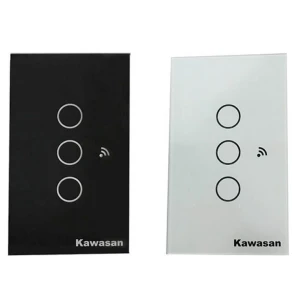 Công tắc cảm ứng hẹn giờ 3 nút có viền KAWA CT3C-WIFI(B/W)