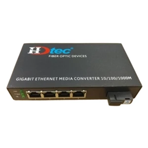 Converter Quang HDTEC Converter Quang 4 cổng RJ45 1G