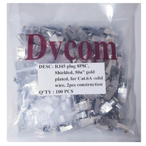 Đầu nối cáp mạng RJ45 DVCOM Cat6A FTP Gold 50u