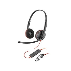 Tai nghe Poly Blackwire 3220 Stereo USB-C Headset USB-C/A Adapter (8X228AA)