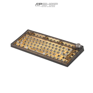 Kit Bàn phím Keydous NJ80 AP Smoke Case Brass Plate 3 Mode Bluetooth Wireless | Chính hãng