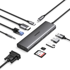 Hub Ugreen chuyển đổi Type C 15601 USB-C sang 3xUSB-A 3.0 + HDMI + VGA+ RJ45