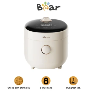 Nồi cơm điện mini 1.6L Bear DFB-C16K1, 8 chế độ nấu ăn
