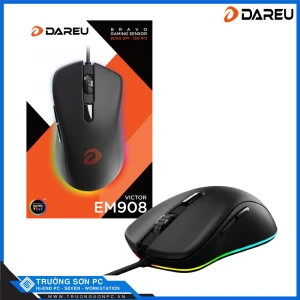 Chuột Gaming DAREU EM908 Black (LED RGB, BRAVO sensor)