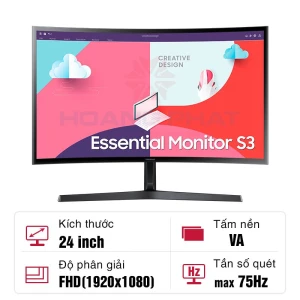 Màn hình cong Samsung LS24C366EAEXXV 24-inch 75Hz VA