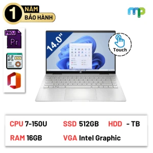 Laptop HP Pavilion x360 14-ek2013TU core 7-150U/16G/512GSSD/14.0FHDT/PEN/WL/BT/3C/W11H/Bạc 9Z2V4PA