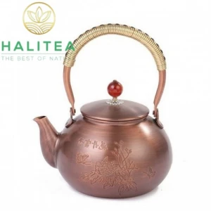 Ấm Đồng Nhật Bản Tetsubin Họa Tiết Hoa Mẫu Đơn 1,2L