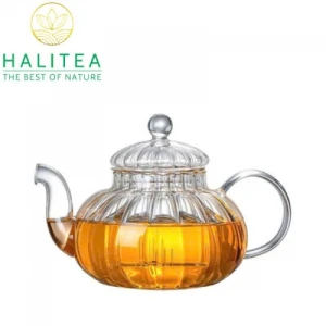 Ấm Thủy Tinh Sọc Pha Trà Hoa 600ml