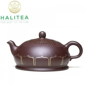 Ấm Tử Sa Bán Nguyệt Tử Nê Khắc Bát Nhã Tâm Kinh 360ml