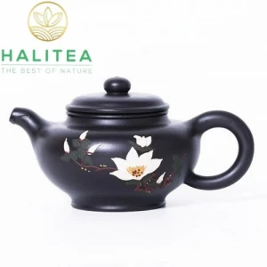 Ấm Tử Sa Chuyết Chỉ Mộc Lan Hắc Nê 240ml