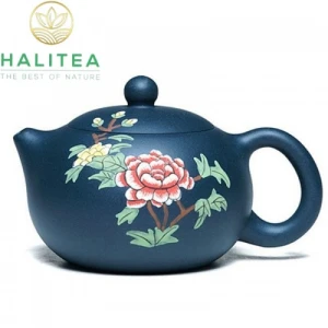 Ấm Tử Sa Tây Thi Lam Sa Hoa Mẫu Đơn 250ml