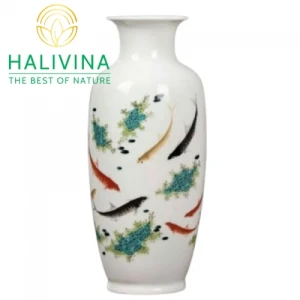 Bình Hoa Gốm Sứ Phong Thuỷ Cao Cấp KT27X12CM