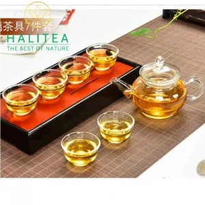 Bộ Ấm Chén Thủy Tinh Pha Trà Hoa 250ml