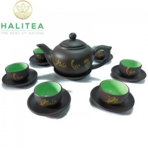 Bộ Ấm Đất Bát Tràng Phúc Lộc Thọ 420ml