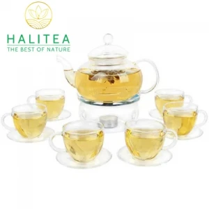 Bộ Ấm Trà Lõi Lọc Thuỷ Tinh Cao Cấp Đế Nến 600ml