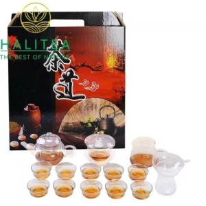 Bộ Ấm Trà Thủy Tinh Đạo Trà 14 Món Cao Cấp Sang Trọng, Thanh Lịch