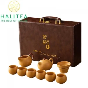 Bộ Ấm Tử Sa Tây Thi Hoàng Kim Đoạn Nê Hộp Vali Quà Tặng Cao Cấp