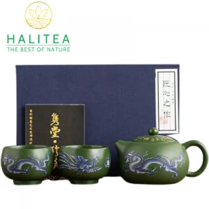 Bộ ấm Tử Sa Tây Thi Long Phụng Phát Sáng Lục Nê Hộp quà Tặng 220ml