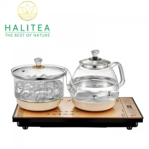 Bộ Bếp Điện Đôi Thuỷ Tinh Pha Trà Tự Động Cấp Nước Đáy Tiện Lợi