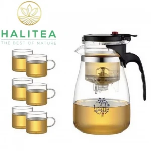 Bộ Bình 06 Tách Pha Trà Thủy Tinh Thông Minh 1000ml