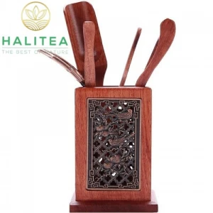 Bộ Dụng Cụ Gắp Trà Gỗ Cao Cấp