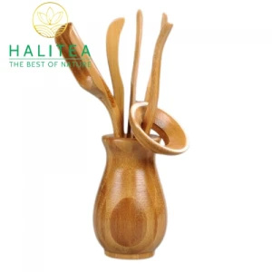 Bộ Dụng Cụ pha Trà Bằng Tre Ống Tròn