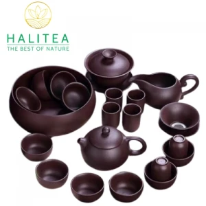 Bộ Pha Trà Kungfu Ấm Tây Thi Đất Nung Đỏ Đen 21 Món