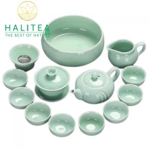 Bộ Pha Trà Kungfu Sứ Xanh 13 Món