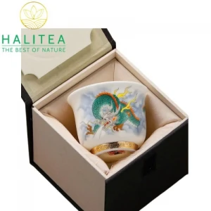 Chén Trà Sứ Đức Hóa Rồng Bay - Hộp Quà Tặng 140ml