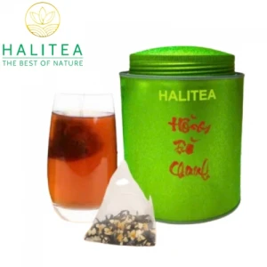Hồng Trà Chanh HALITEA Túi Tam Giác Hộp Thiếc 150gr/ hộp/ 50 túi