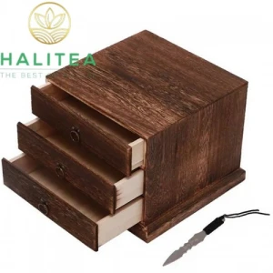 Hộp Đựng Trà Phổ Nhĩ 3 Ngăn