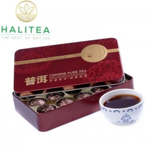 Phổ Nhĩ Chín Viên Hương Nếp Hộp Thiếc 75Gr