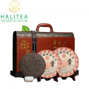 Set 2 Bánh Trà Phổ Nhĩ Chín Mảnh Hải Vân Nam Hộp Vali Quà Tặng Cao Cấp