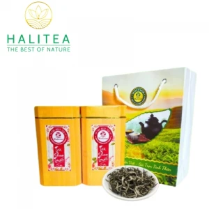 Set Lục Trà Shan Tuyết Cổ Thụ HALITEA Cao Cấp 200gr/ 2 hộp/ 1 Túi