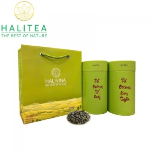 Set Quà Tặng - 10 Loại Trà Ô Long HALITEA Cao Cấp Lon Xanh