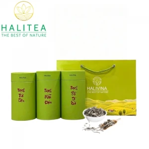 Set Quà Tặng Bạch Trà Cao Cấp HALITEA Lon Xanh 01 Túi/03 Lon