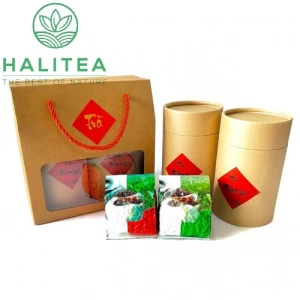 Set Quà Tặng Trà Ô Long Kim Tuyên Tứ Quý Hộp Giấy 200Gr