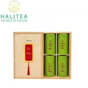 Set Quà Tặng Trà Oolong Hộp Gỗ Cao Cấp