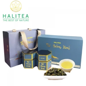 Set Quà Tặng - Trà Oolong Xanh HALITEA Cao Cấp Hộp Thiếc 200gr