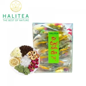 Trà Chanh Giảm Cân Bảy Vị Hộp Kiếng 100gr/ Hộp /10 Gói/ 7 Vị