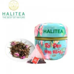 Trà Đen Hoa Hồng HALITEA Túi Tam Giác Hộp Thiếc 30gr/hộp/10 túi