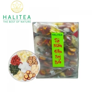 Trà Nhân Sâm Bát Bảo Hộp Kiếng 100gr/ Hộp /10 Gói/ 8 Vị