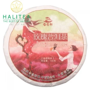 Trà Phổ Nhĩ Hoa Hồng Mãnh Hải Bánh 100Gr