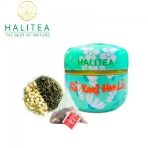 Trà Xanh Hoa Lài HALITEA Túi Tam Giác Hộp Thiếc 30gr/ hộp/10 túi