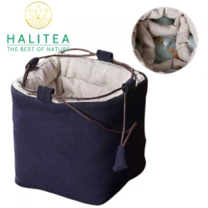 Túi Đựng Bộ Ấm Trà Du Lịch Vải Cotton Dày Dặn Tiện Lợi