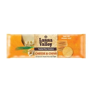 Bánh Gạo Vị Phô Mai & Hành Tây Hữu Cơ Lanna Valley 100G