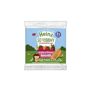 Bánh Quy Ăn Dặm Biscotti Vị Dâu & Chuối Ít Đường Heinz 60G