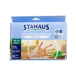 Găng Tay Tự Hủy Sinh Học Stahaus Size L (100 Cái/ Hộp)